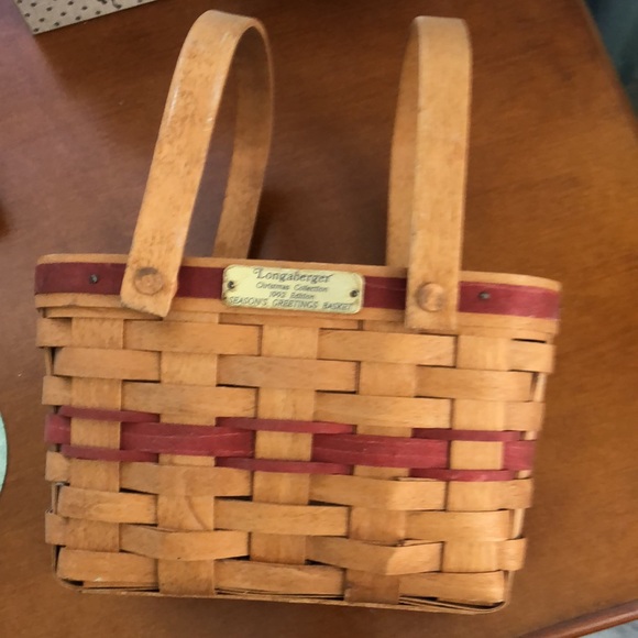 LONGABERGER  DOUBLE SWING CHRISTMAS EDITION 1992 HANDLED  BASKET SIGNED JAH - Picture 6 of 11